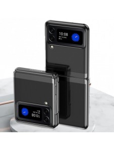 Plätering Fodral hårt fodral Galvanisering ram Skal till Samsung Galaxy Z Flip 3 svart