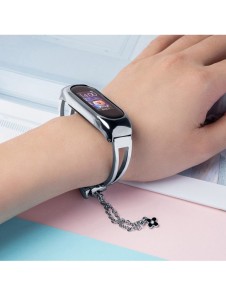 Ersättningsarmbandsarmband i metall för Xiaomi Mi Band 6/5/4/3 silver