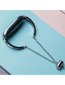 Ersättningsarmbandsarmband i metall för Xiaomi Mi Band 6/5/4/3 silver