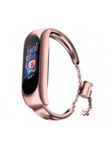 Ersättningsarmbandsarmband i metall för Xiaomi Mi Band 6/5/4/3 rosa