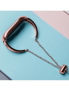 Ersättningsarmbandsarmband i metall för Xiaomi Mi Band 6/5/4/3 rosa