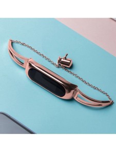 Ersättningsarmbandsarmband i metall för Xiaomi Mi Band 6/5/4/3 rosa