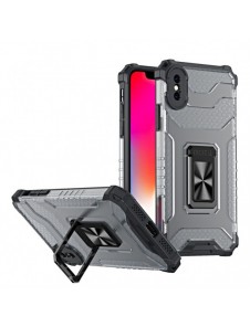 Crystal Ring Case Kickstand Tough Rugged Cover för iPhone XS Max svart