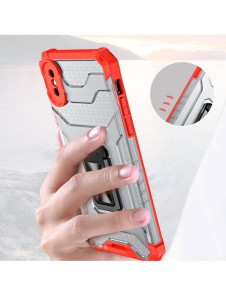 Crystal Ring Case Kickstand Tough Rugged Cover för iPhone XS Max svart