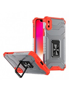 Crystal Ring Case Kickstand Tough Rugged Cover för iPhone XS Max röd