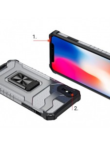 Crystal Ring Case Kickstand Tough Rugged Cover för iPhone XS Max blå