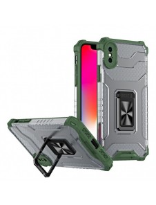 Crystal Ring Case Kickstand Tough Rugged Cover för iPhone XS Max grön