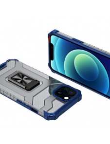 Crystal Ring Case Kickstand Tough Rugged Cover för iPhone 12 mini blå