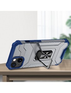 Crystal Ring Case Kickstand Tough Rugged Cover för iPhone 12 mini blå