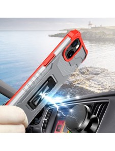 Crystal Ring Case Kickstand Tough Rugged Skal till iPhone 12 röd