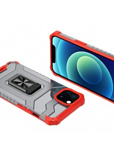 Crystal Ring Case Kickstand Tough Rugged Skal till iPhone 12 röd