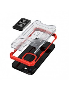Crystal Ring Case Kickstand Tough Rugged Skal till iPhone 12 röd