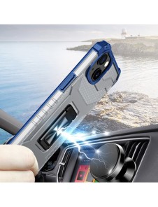 Crystal Ring Case Kickstand Tough Rugged Cover för iPhone 12 blå