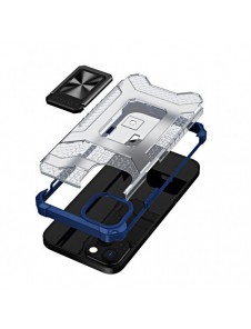 Crystal Ring Case Kickstand Tough Rugged Cover för iPhone 12 blå