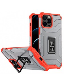 Crystal Ring Case Kickstand Tough Rugged Cover för iPhone 12 Pro Max röd