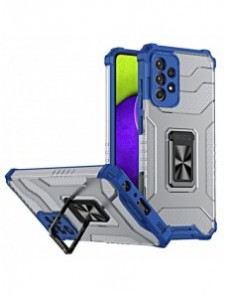 Crystal Ring Case Kickstand Tough Rugged Cover för Samsung Galaxy A72 4G blå