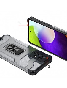 Crystal Ring Case Kickstand Tough Rugged Cover för Samsung Galaxy A72 4G blå