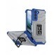 Crystal Ring Case Kickstand Tough Rugged Cover för Samsung Galaxy S21 5G blå