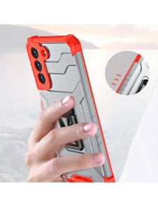 Crystal Ring Case Kickstand Tough Rugged Cover för Samsung Galaxy S21 5G blå