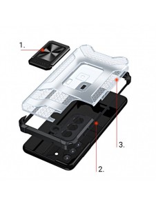 Crystal Ring Case Kickstand Tough Rugged Cover för Samsung Galaxy S21 5G blå