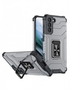 Crystal Ring Case Kickstand Tough Rugged Cover för Samsung Galaxy S21+ 5G (S21 Plus 5G) svart