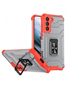 Crystal Ring Case Kickstand Tough Rugged Cover för Samsung Galaxy S21+ 5G (S21 Plus 5G) röd