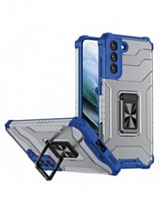 Crystal Ring Case Kickstand Tough Rugged Cover för Samsung Galaxy S21+ 5G (S21 Plus 5G) blå