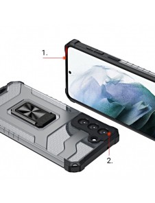 Crystal Ring Case Kickstand Tough Rugged Cover för Samsung Galaxy S21+ 5G (S21 Plus 5G) blå