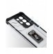 Crystal Ring Case Kickstand Tough Rugged Cover för Samsung Galaxy S21 Ultra 5G blå