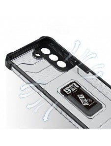 Crystal Ring Case Kickstand Tough Rugged Cover för Samsung Galaxy S21 FE röd