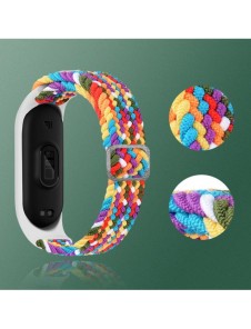 Rem Tygbyte bandrem för Xiaomi Mi Band 6/5/4/3 flätat tygarmband lila