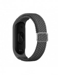 Rem Tygbyte bandrem för Xiaomi Mi Band 6/5/4/3 flätat tygarmband grå