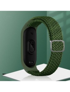 Rem Tygbyte bandrem för Xiaomi Mi Band 6/5/4/3 flätat tygarmband grå