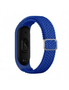 Rem Tygbyte bandrem för Xiaomi Mi Band 6/5/4/3 flätat tygarmband blå