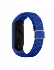 Rem Tygbyte bandrem för Xiaomi Mi Band 6/5/4/3 flätat tygarmband blå