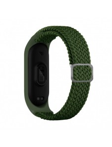 Rem Tygbyte bandrem för Xiaomi Mi Band 6/5/4/3 flätat tygarmband grönt
