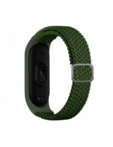 Rem Tygbyte bandrem för Xiaomi Mi Band 6/5/4/3 flätat tygarmband grönt