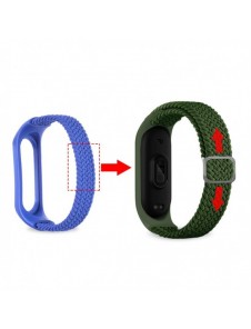 Rem Tygbyte bandrem för Xiaomi Mi Band 6/5/4/3 flätat tygarmband grönt
