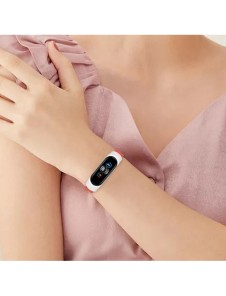Rem Tygbyte bandrem för Xiaomi Mi Band 6/5/4/3 flätat tygarmband röd-svart
