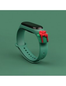 Rem Xmas Armband för Xiaomi Mi Band 4 / Mi Band 3 Jul Silikonarmband Mörkgrönt (gåva)