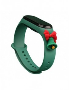 Rem Xmas Armband för Xiaomi Mi Band 4 / Mi Band 3 Jul Silikon Armband Mörkgrönt (Block)