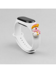 Rem Xmas Armband för Xiaomi Mi Band 4 / Mi Band 3 Jul Silikon Armband Vit (Snowman 2)