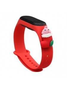 Rem Xmas Armband för Xiaomi Mi Band 4 / Mi Band 3 Jul Silikon Armband Röd (Santa 1)