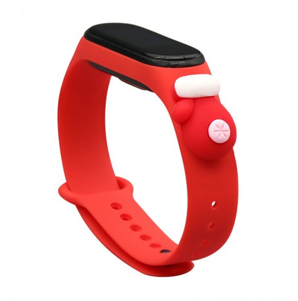 Rem Xmas Armband för Xiaomi Mi Band 4 / Mi Band 3 Jul Silikon Armband Röd (handske)