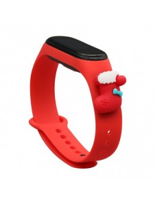 Rem Xmas Armband för Xiaomi Mi Band 4 / Mi Band 3 Jul Silikon Armband Röd (strumpa)