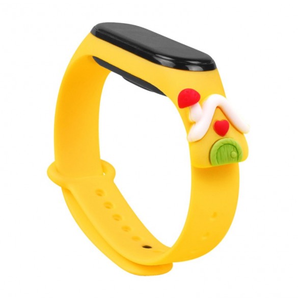 Rem Xmas Armband för Xiaomi Mi Band 4 / Mi Band 3 Jul Silikon Armband Gul (hus)