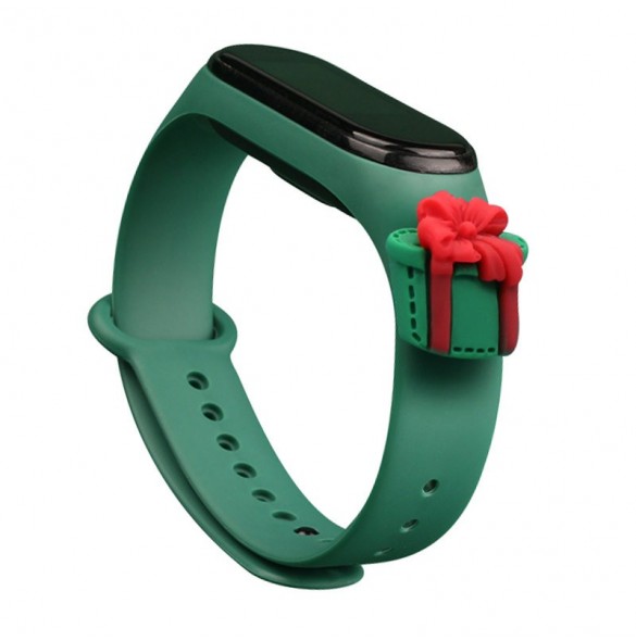 Rem Xmas Armband för Xiaomi Mi Band 6 / Mi Band 5 Christmas Silikon Armband Mörkgrönt (gåva)
