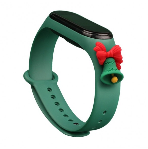 Rem Xmas Armband för Xiaomi Mi Band 6 / Mi Band 5 Christmas Silikon Armband Mörkgrönt (Block)