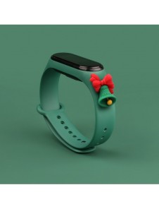 Rem Xmas Armband för Xiaomi Mi Band 6 / Mi Band 5 Christmas Silikon Armband Mörkgrönt (Block)