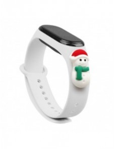 Rem Xmas Armband för Xiaomi Mi Band 6 / Mi Band 5 Christmas Silikon Armband Vit (Snowman 1)